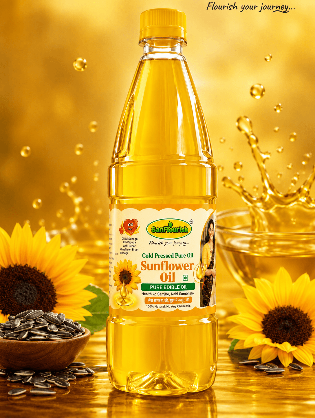 Sanflourish sunflower oil bottle, 5 L